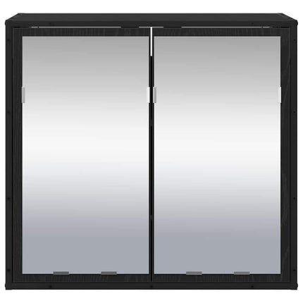 Vägg hylla med hylla Väggmonterad Svart Ek 65 x 20 x 60 cm