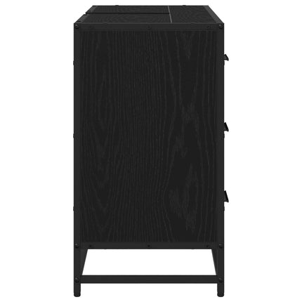 Badrumsskåp Svart Ek 80 x 33 x 60 cm Konstruerat trä