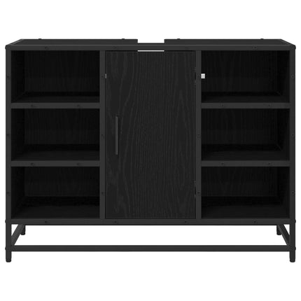 Badrumsskåp Svart Ek 80 x 33 x 60 cm Konstruerat trä