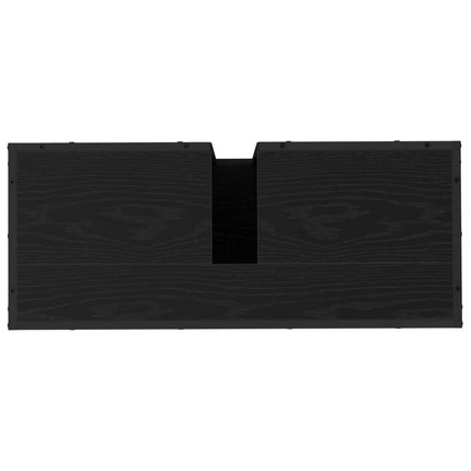 Badrumsskåp med hylla Svart Ek 80 x 33 x 60 cm Konstruerat trä