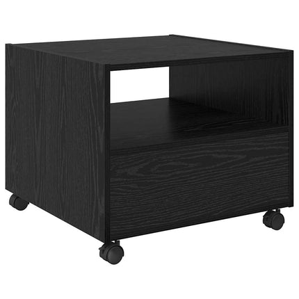 Kaffeebord med låda Svart Ek 55 x 55 x 45cm Konstruerat trä