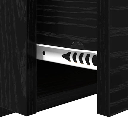 Nattduksbord 2 pcs Svart Ek 50 x 32,5 x 80cm Konstruerat trä