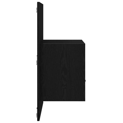 Nattduksbord 2 pcs Svart Ek 50 x 32,5 x 80cm Konstruerat trä