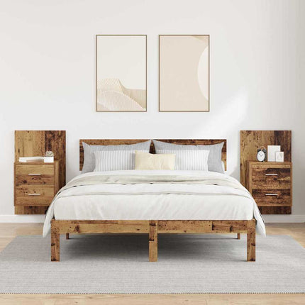 Väggmonterad sänggavel 2 pcs Gammalt trä 48,5 x 32,5 x 80 cm