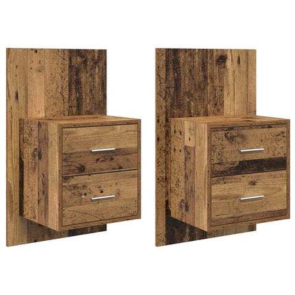 Väggmonterad sänggavel 2 pcs Gammalt trä 48,5 x 32,5 x 80 cm