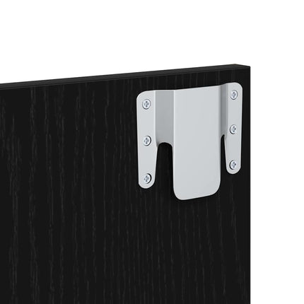 Väggmonterad sänggavel 2 pcs Svart Ek 48,5 x 32,5 x 80 cm