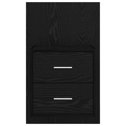 Väggmonterad sänggavel 2 pcs Svart Ek 48,5 x 32,5 x 80 cm