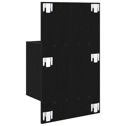 Nattduksbord 2 pcs Svart Ek 50 x 32,5 x 80cm Konstruerat trä