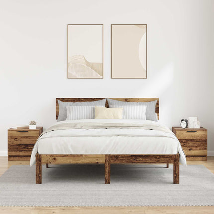 Sängskåp 2 pcs Gammalt trä 40 x 39 x 40 cm Konstruerat trä