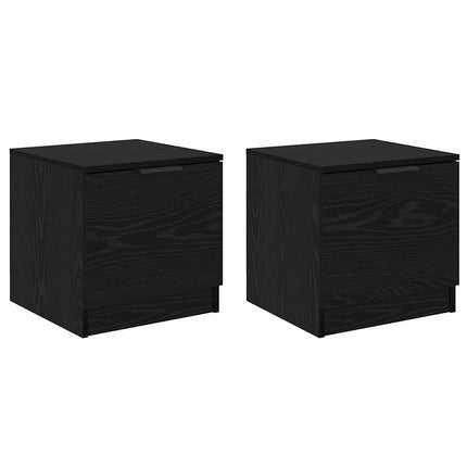 Sängskåp 2 pcs Svart Ek 40 x 39 x 40 cm Konstruerat trä