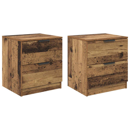 Nattduksbord 2 pcs Gammalt trä 45 x 39 x 50cm Konstruerat trä
