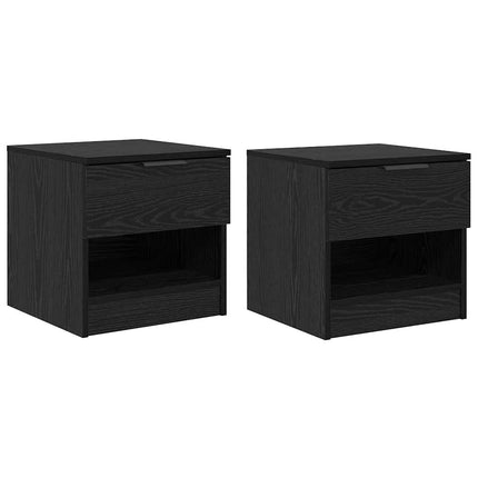 Sängskåp 2 pcs Svart Ek 40 x 39 x 40 cm Konstruerat trä