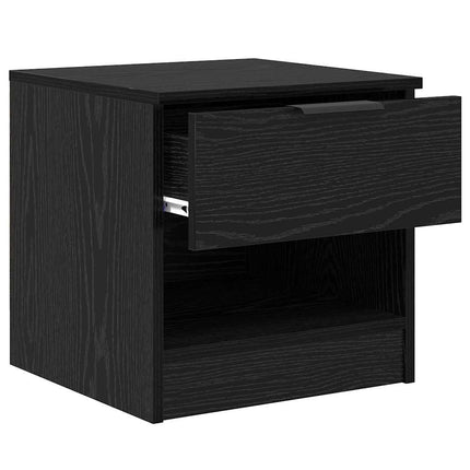 Sängskåp 2 pcs Svart Ek 40 x 39 x 40 cm Konstruerat trä