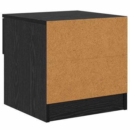 Sängskåp 2 st Svart Ek 40 x 39 x 40 cm Konstruerat trä