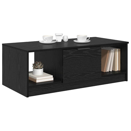 Kaffeebord med låda Svart Ek 102 x 50 x 36cm Konstruerat trä