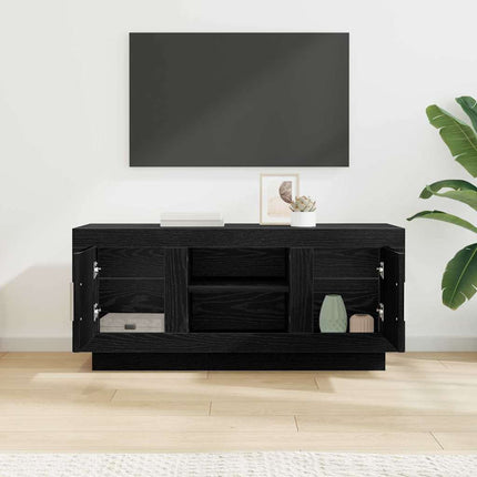 TV-skåp Svart Ek 102 x 35 x 45 cm Konstruerat trä