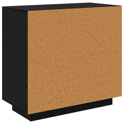 Sideboard Svart Ek 80 x 40 x 75 cm Konstruerat trä