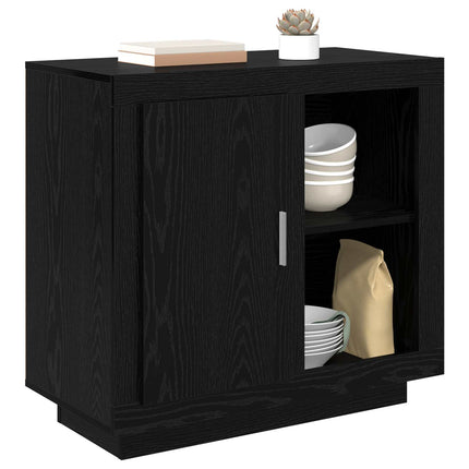 Sideboard Svart Ek 80 x 40 x 75 cm Konstruerat trä