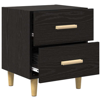 Sängskåp 2 pcs Svart Ek 40 x 35 x 47.5cm Konstruerat trä