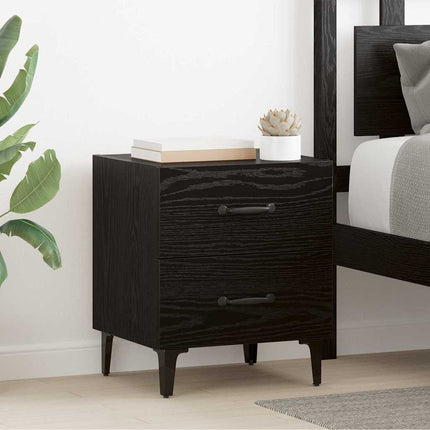 Sängskåp 2 pcs Svart Ek 40 x 35 x 47,5 cm Konstruerat trä