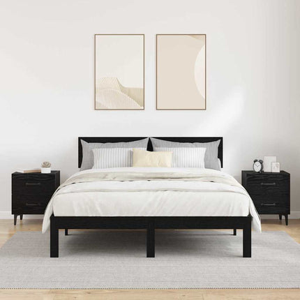 Sängskåp 2 pcs Svart Ek 40 x 35 x 47,5 cm Konstruerat trä