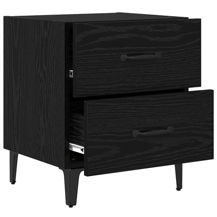 Sängskåp 2 pcs Svart Ek 40 x 35 x 47,5 cm Konstruerat trä