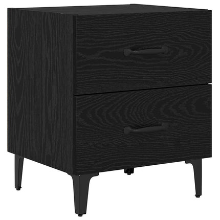 Sängskåp 2 pcs Svart Ek 40 x 35 x 47,5 cm Konstruerat trä
