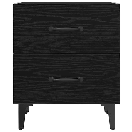 Sängskåp 2 st Svart Ek 40 x 35 x 47,5 cm Konstruerat trä
