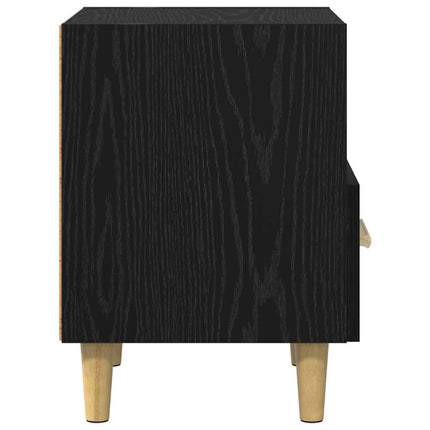 Nattduksbord 2 pcs Svart Ek 40 x 35 x 47 cm Konstruerat trä