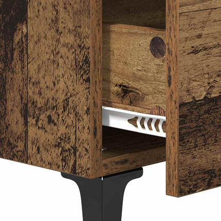 Nattduksbord 2 st Gammalt trä 40 x 35 x 47,5 cm Konstruerat trä