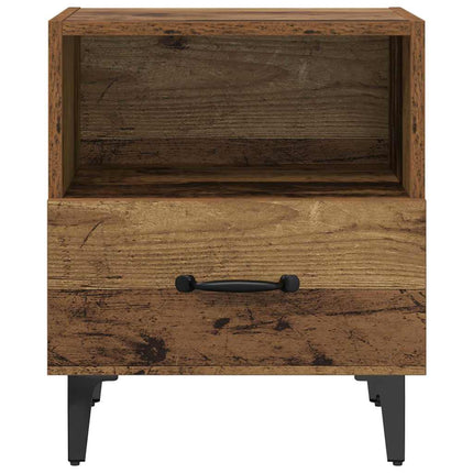 Nattduksbord med låda 2 pcs Gammalt trä 40 x 35 x 47.5 cm