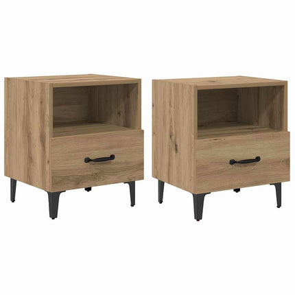 Nattduksbord 2 pcs Artisan Ek 40 x 35 x 47,5 cm Konstruerat trä