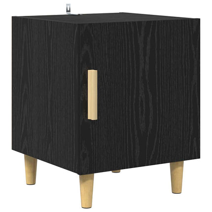Nattduksbord Svart Ek 40 x 40 x 50 cm Konstruerat trä
