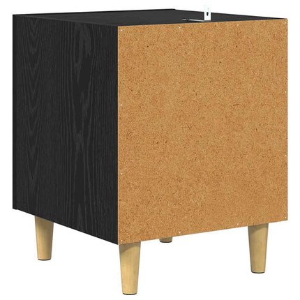 Nattduksbord 2 pcs Svart Ek 40 x 40 x 50 cm Konstruerat trä