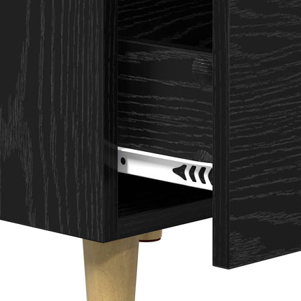 Nattduksbord Svart Ek 40 x 40 x 66 cm Konstruerat trä