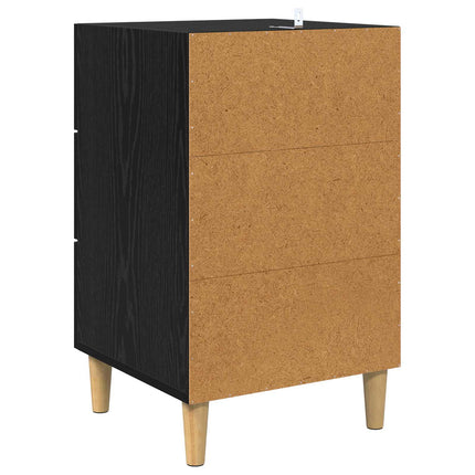 Nattduksbord Svart Ek 40 x 40 x 66 cm Konstruerat trä
