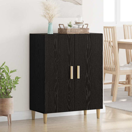 Sideboard Svart Ek 70 x 34 x 90 cm Konstruerat trä
