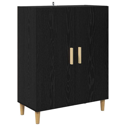 Sideboard Svart Ek 70 x 34 x 90 cm Konstruerat trä