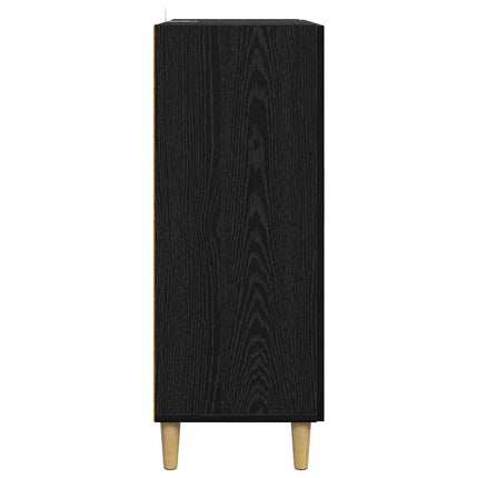 Sideboard Svart Ek 70 x 34 x 90 cm Konstruerat trä