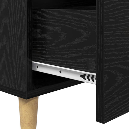 Sideboard Svart Ek 69,5 x 34 x 90 cm Konstruerat trä