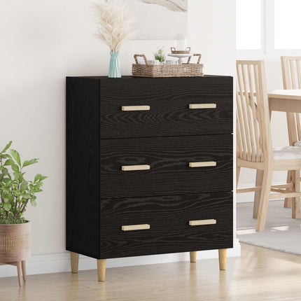 Sideboard Svart Ek 69,5 x 34 x 90 cm Konstruerat trä