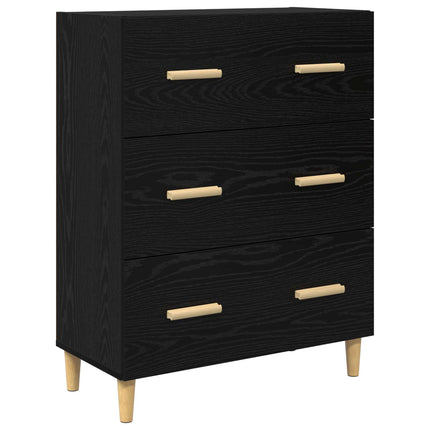 Sideboard Svart Ek 69,5 x 34 x 90 cm Konstruerat trä