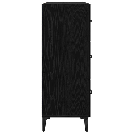 Sideboard Svart Ek 69,5 x 34 x 90 cm Konstruerat trä och järn