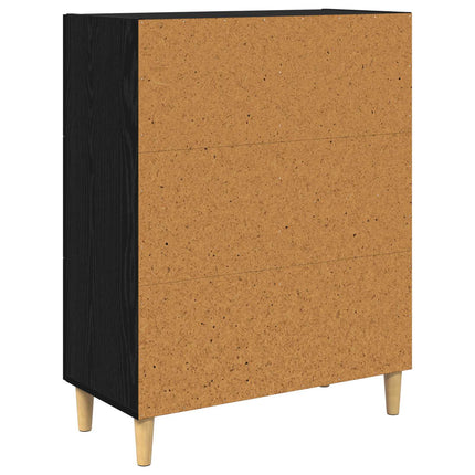 Sideboard med låda Svart ek 34 x 69.5 x 90 cm Konstruerat trä