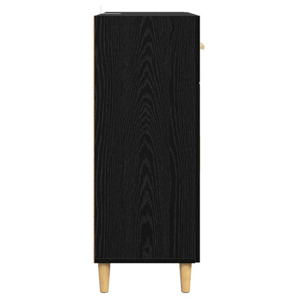 Sideboard med låda Svart ek 34 x 69.5 x 89 cm Konstruerat trä