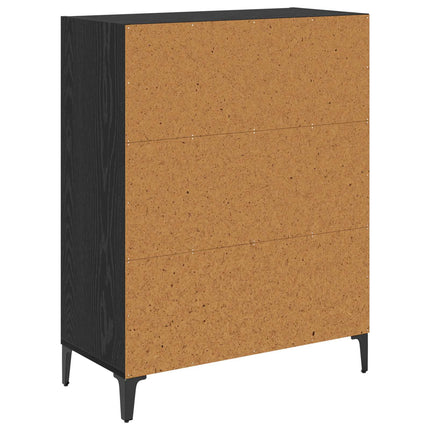 Sideboard Svart Ek 69,5 x 32,5 x 90 cm Konstruerat trä