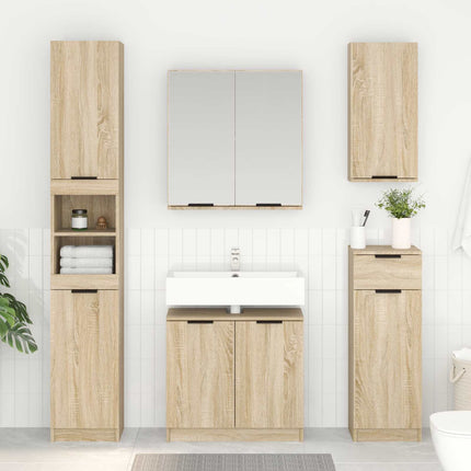 Badrumsskåp Sonoma-ek 64,5 x 33,5 x 59 cm Konstruerat trä