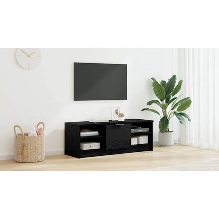 TV-skåp 102 x 35 x 36,5 cm Svart Ek Konstruerat trä
