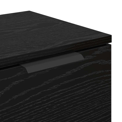 Sideboard med låda Svart Ek 60 x 30 x 70 cm Konstruerat trä