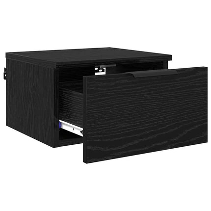 Nattduksbord 2 pcs Svart Ek 34 x 30 x 20 cm Konstruerat trä